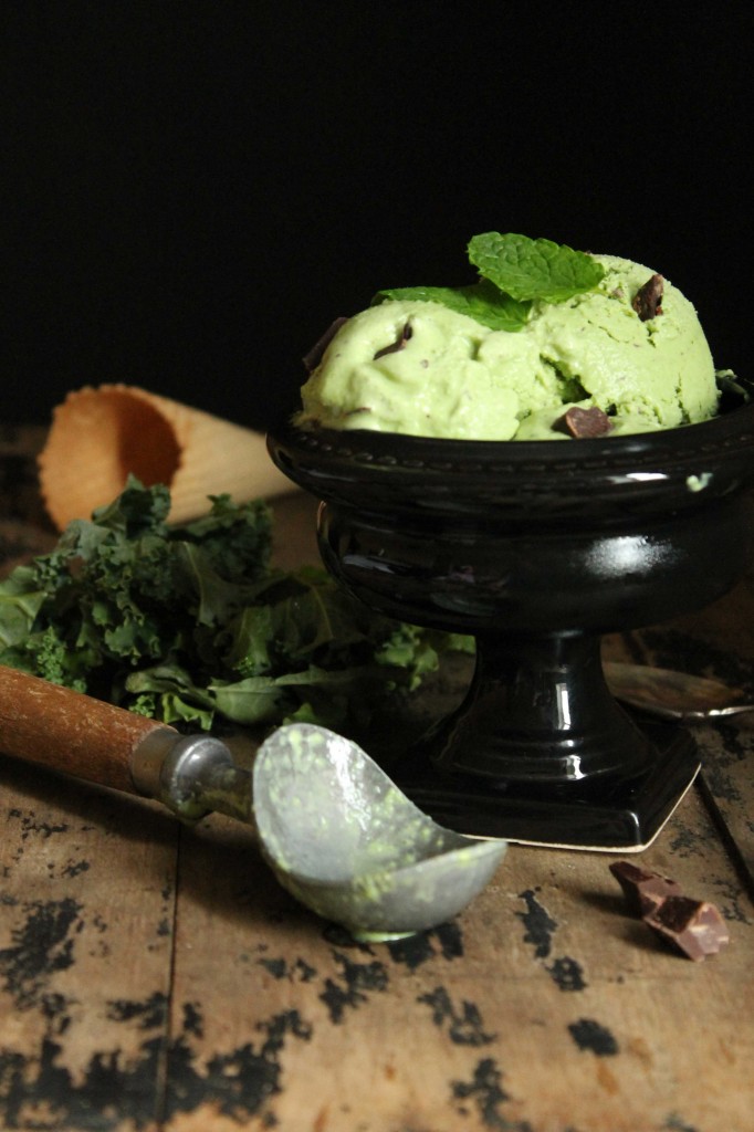 Kale Mint & Dark Chocolate Chunk Frozen Yogurt by Veggie Desserts